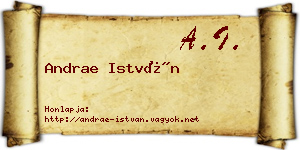 Andrae István névjegykártya